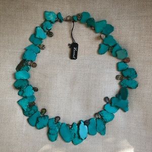 Lucoral Necklace Turquoise Slab Mother of Pearl
